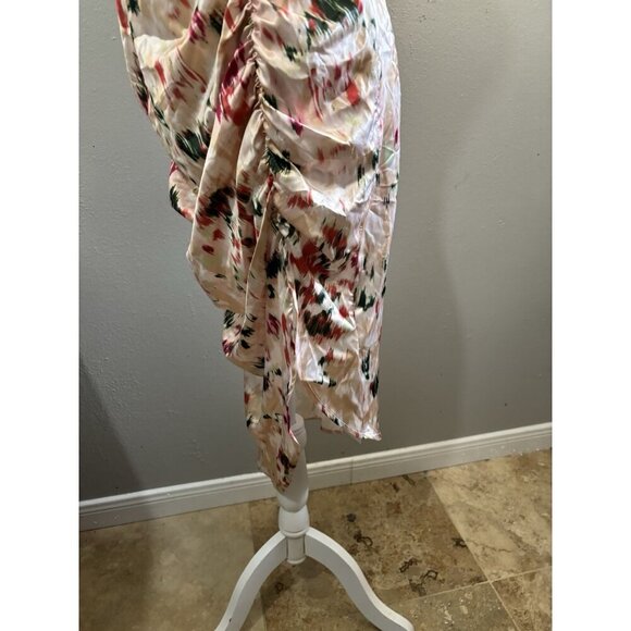 Cider Fliral Ruched Midi Dress Hi Low Size Medium - Picture 4 of 12